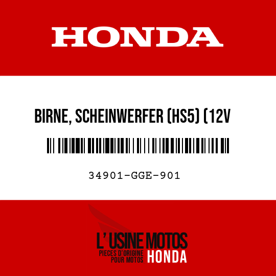 image de 34901-GGE-901 BIRNE, SCHEINWERFER (HS5) (12V 35/30W)
