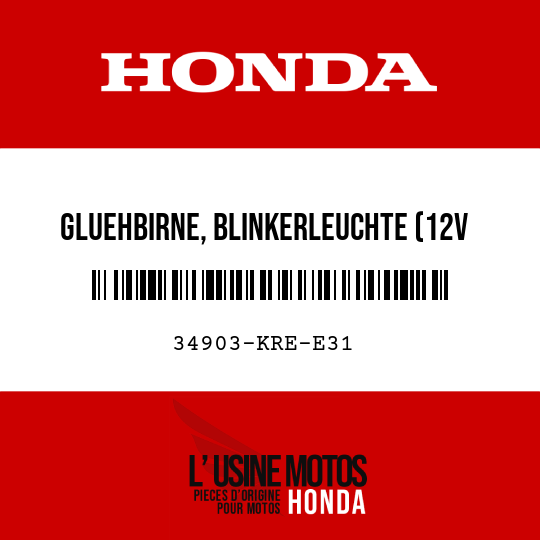 image de 34903-KRE-E31 GLUEHBIRNE, BLINKERLEUCHTE (12V 10W) (LIFE ELEX) (BERNSTEINFARBEN)