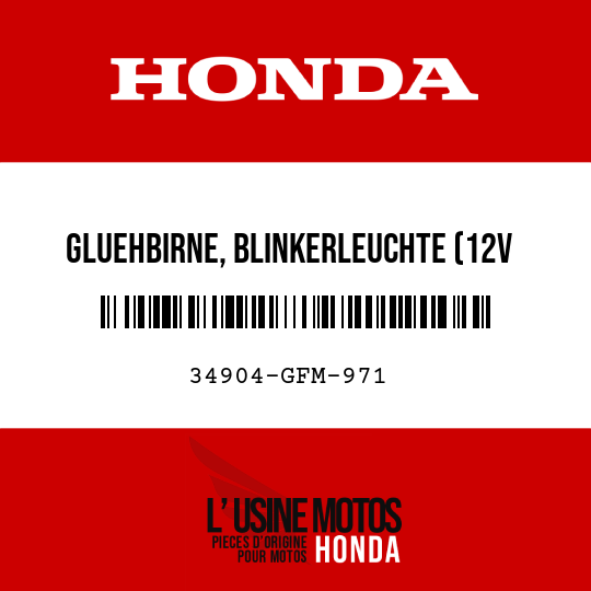 image de 34904-GFM-971 GLUEHBIRNE, BLINKERLEUCHTE (12V 21W)