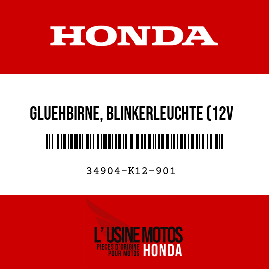 image de 34904-K12-901 GLUEHBIRNE, BLINKERLEUCHTE (12V 10W) (BERNSTEINFARBEN) (STANLEY)