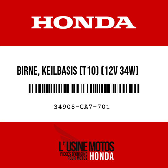 image de 34908-GA7-701 BIRNE, KEILBASIS (T10) (12V 34W) (NIPPON SEIKI)