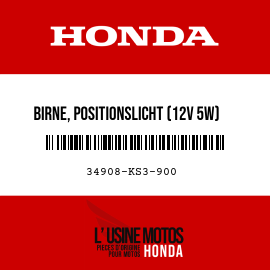 image de 34908-KS3-900 BIRNE, POSITIONSLICHT (12V 5W)