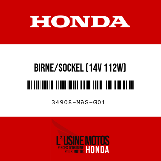 image de 34908-MAS-G01 BIRNE/SOCKEL (14V 112W)
