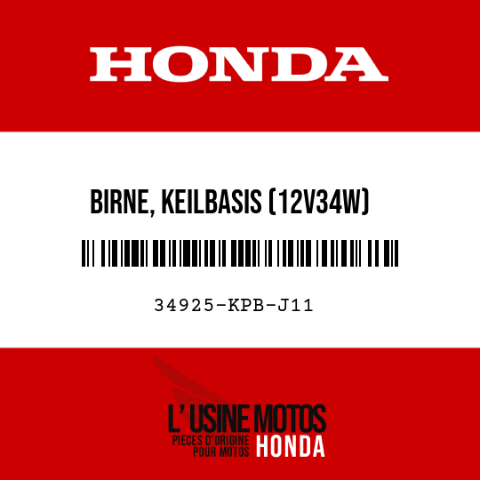image de 34925-KPB-J11 BIRNE, KEILBASIS (12V34W)
