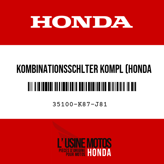 image de 35100-K87-J81 KOMBINATIONSSCHLTER KOMPL (HONDA LOCK)