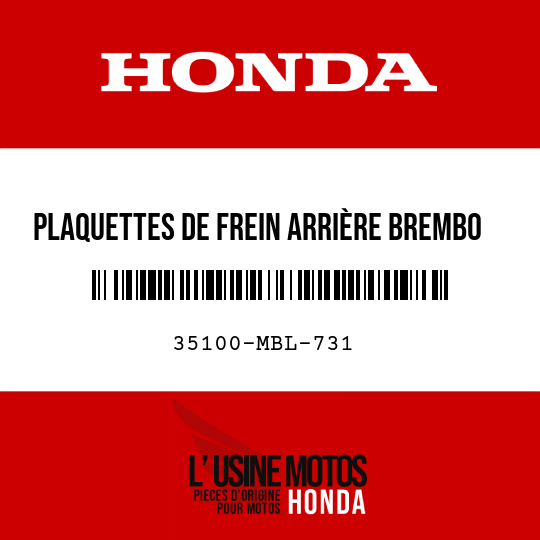 image de 35100-MBL-731 Plaquettes de frein arrière Brembo 07HO31SP