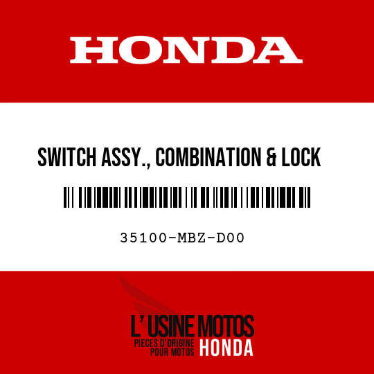 image de 35100-MBZ-D00 SWITCH ASSY., COMBINATION & LOCK