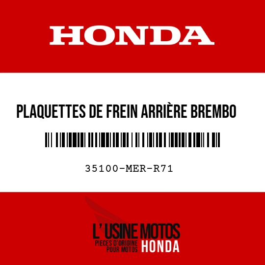 image de 35100-MER-R71 Plaquettes de frein arrière Brembo 07HO31SP