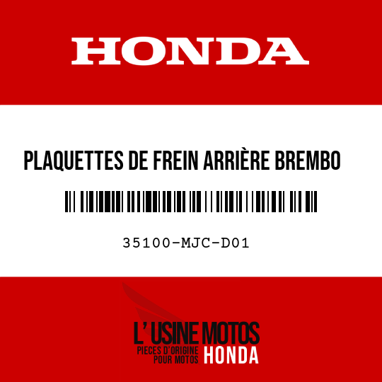 image de 35100-MJC-D01 Plaquettes de frein arrière Brembo 07HO31SP