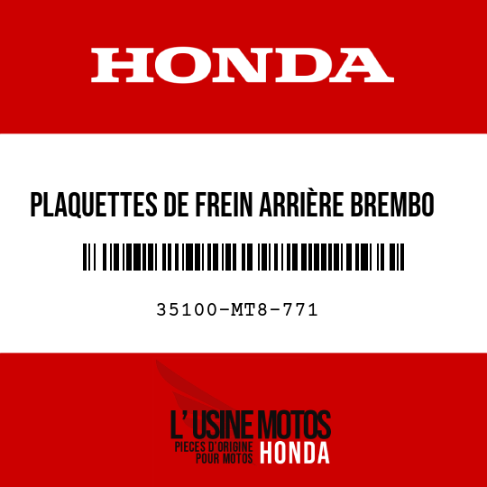 image de 35100-MT8-771 Plaquettes de frein arrière Brembo 07HO31SP
