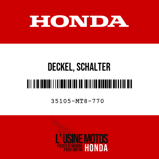 image de 35105-MT8-770 DECKEL, SCHALTER