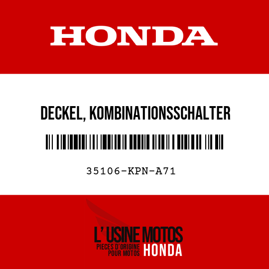 image de 35106-KPN-A71 DECKEL, KOMBINATIONSSCHALTER
