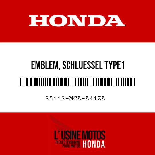 image de 35113-MCA-A41ZA EMBLEM, SCHLUESSEL TYPE1
