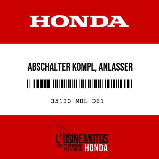 image de 35130-MBL-D61 ABSCHALTER KOMPL, ANLASSER