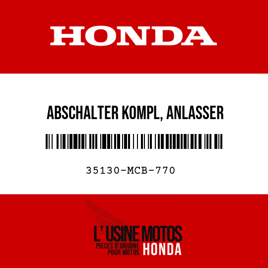 image de 35130-MCB-770 ABSCHALTER KOMPL, ANLASSER