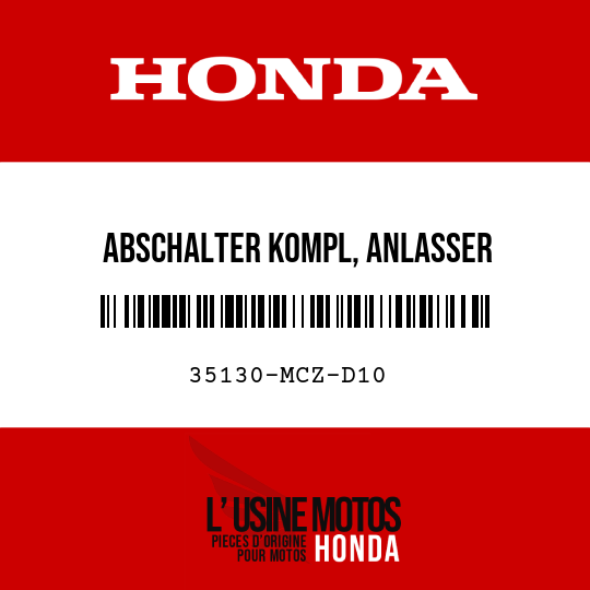 image de 35130-MCZ-D10 ABSCHALTER KOMPL, ANLASSER