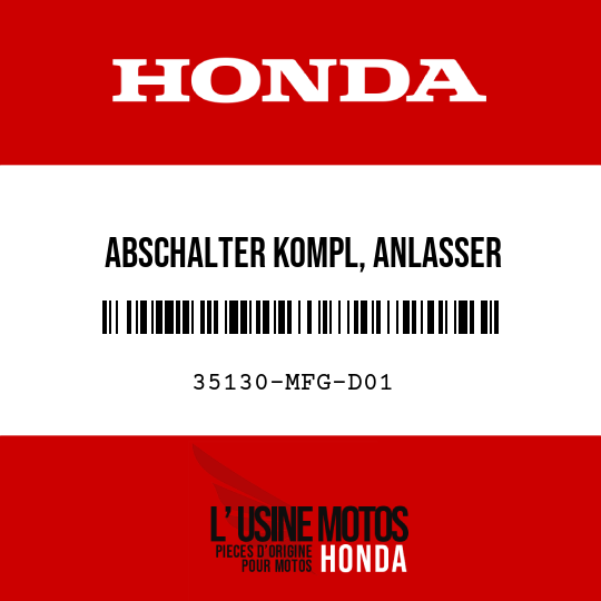 image de 35130-MFG-D01 ABSCHALTER KOMPL, ANLASSER