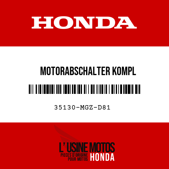 image de 35130-MGZ-D81 MOTORABSCHALTER KOMPL