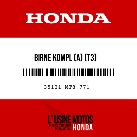 image de 35131-MT8-771 BIRNE KOMPL (A) (T3)