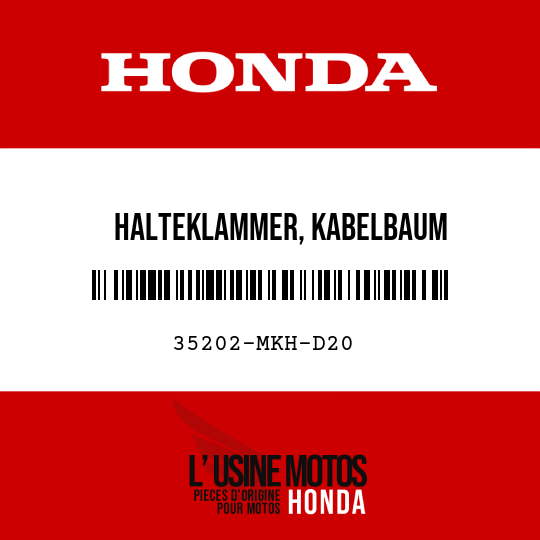 image de 35202-MKH-D20 HALTEKLAMMER, KABELBAUM