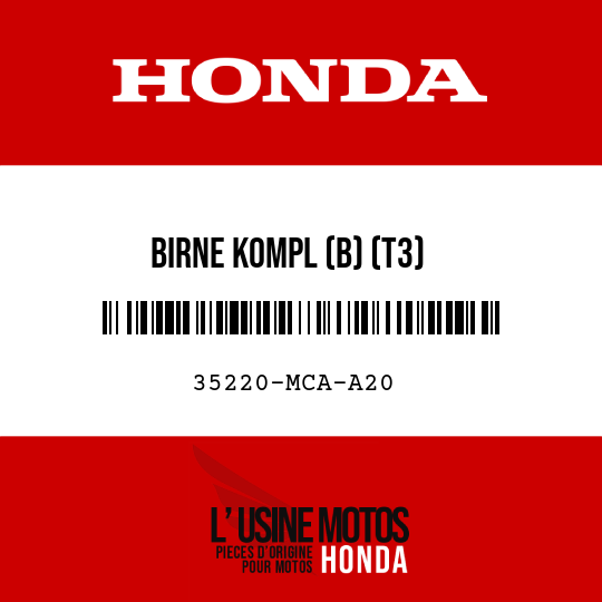 image de 35220-MCA-A20 BIRNE KOMPL (B) (T3)
