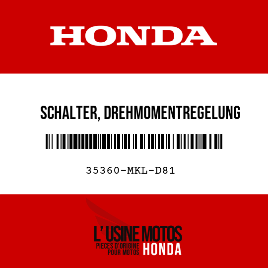 image de 35360-MKL-D81 SCHALTER, DREHMOMENTREGELUNG