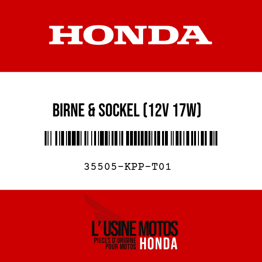 image de 35505-KPP-T01 BIRNE & SOCKEL (12V 17W)