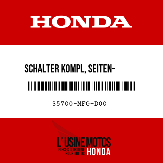 image de 35700-MFG-D00 SCHALTER KOMPL, SEITEN-      STAENDER