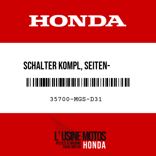 image de 35700-MGS-D31 SCHALTER KOMPL, SEITEN- STAENDER