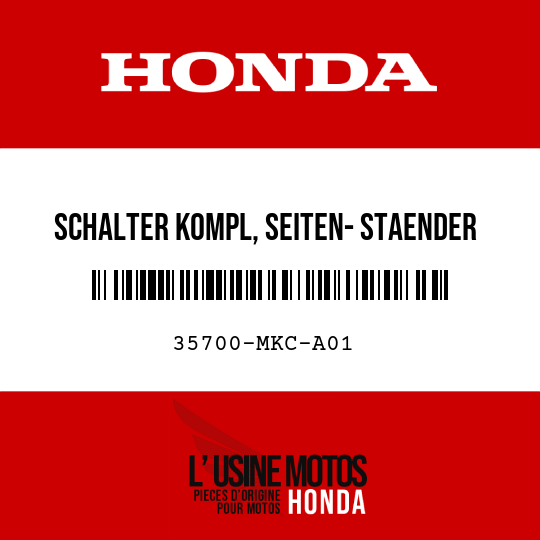 image de 35700-MKC-A01 SCHALTER KOMPL, SEITEN- STAENDER (DCT)