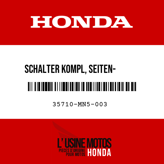 image de 35710-MN5-003 SCHALTER KOMPL, SEITEN-      STAENDER