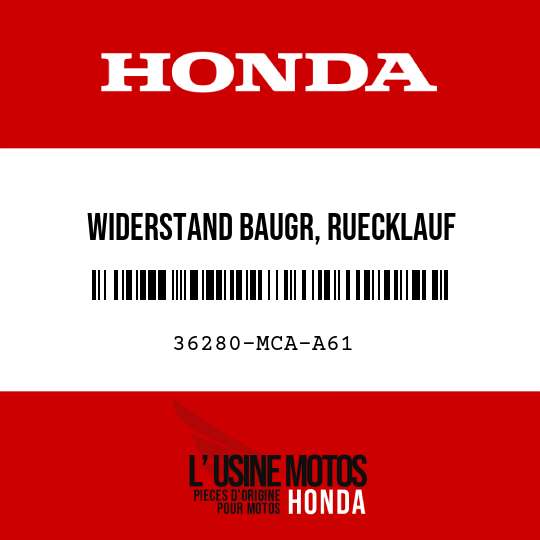 image de 36280-MCA-A61 WIDERSTAND BAUGR, RUECKLAUF