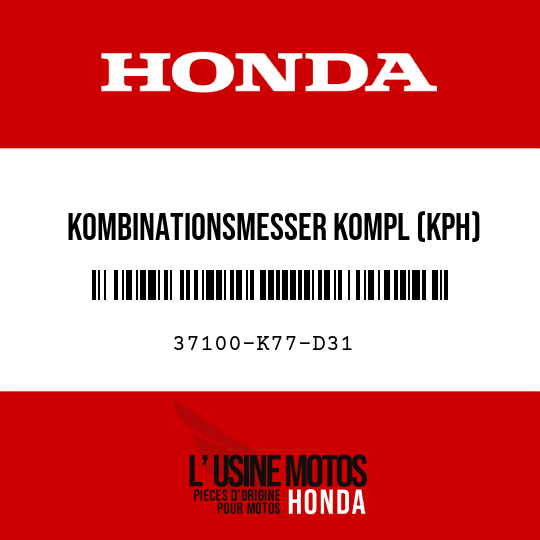 image de 37100-K77-D31 KOMBINATIONSMESSER KOMPL (KPH)
