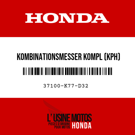 image de 37100-K77-D32 KOMBINATIONSMESSER KOMPL (KPH)