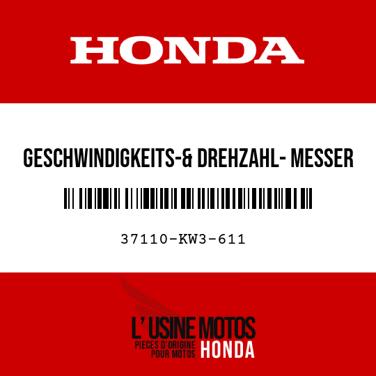 image de 37110-KW3-611 GESCHWINDIGKEITS-& DREHZAHL- MESSER KOMPL (KPH)
