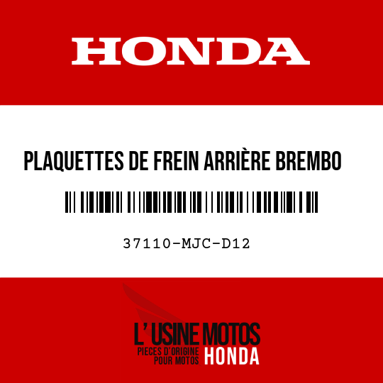 image de 37110-MJC-D12 Plaquettes de frein arrière Brembo 07HO31SP