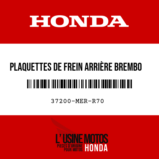 image de 37200-MER-R70 Plaquettes de frein arrière Brembo 07HO31SP
