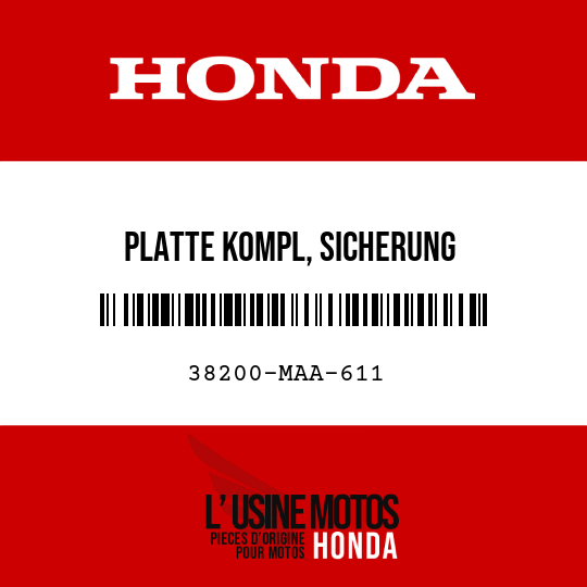 image de 38200-MAA-611 PLATTE KOMPL, SICHERUNG
