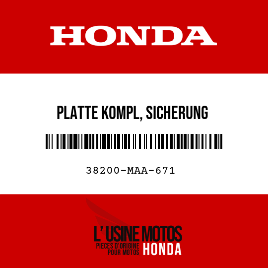image de 38200-MAA-671 PLATTE KOMPL, SICHERUNG