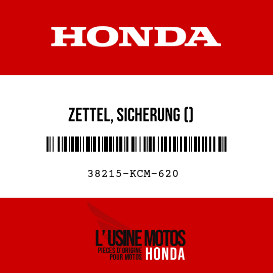 image de 38215-KCM-620 ZETTEL, SICHERUNG ()