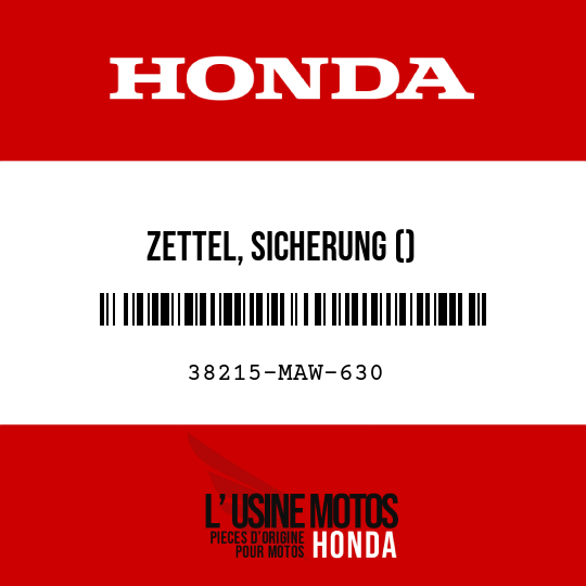 image de 38215-MAW-630 ZETTEL, SICHERUNG ()