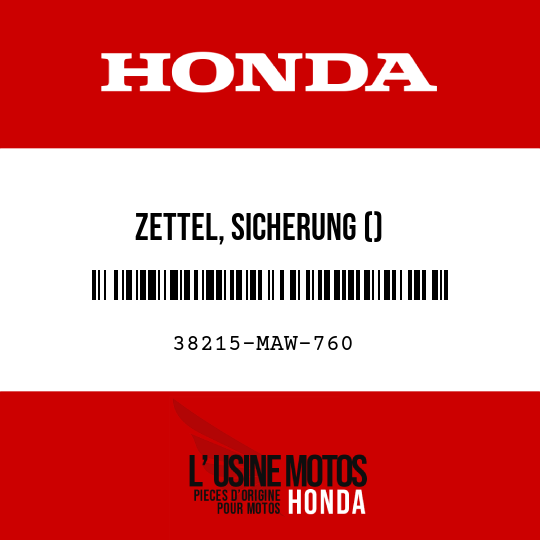 image de 38215-MAW-760 ZETTEL, SICHERUNG ()