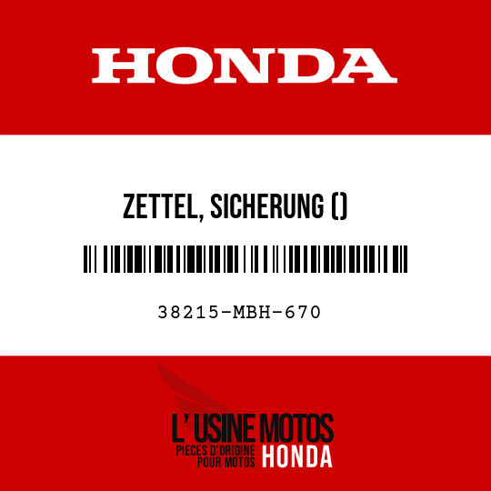 image de 38215-MBH-670 ZETTEL, SICHERUNG ()