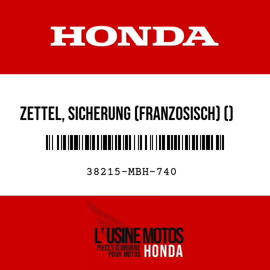 image de 38215-MBH-740 ZETTEL, SICHERUNG (FRANZOSISCH) ()