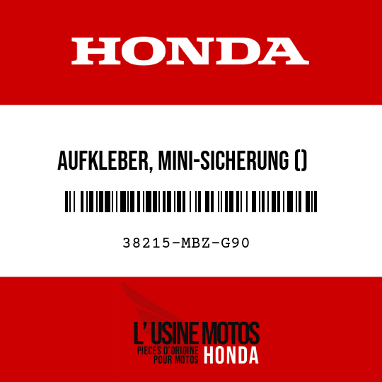 image de 38215-MBZ-G90 AUFKLEBER, MINI-SICHERUNG ()