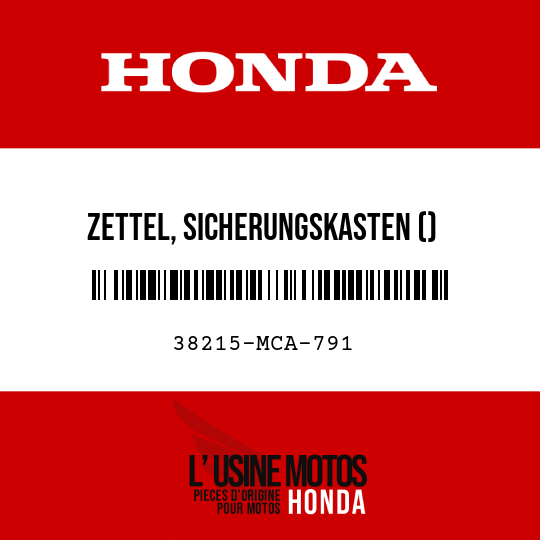 image de 38215-MCA-791 ZETTEL, SICHERUNGSKASTEN ()
