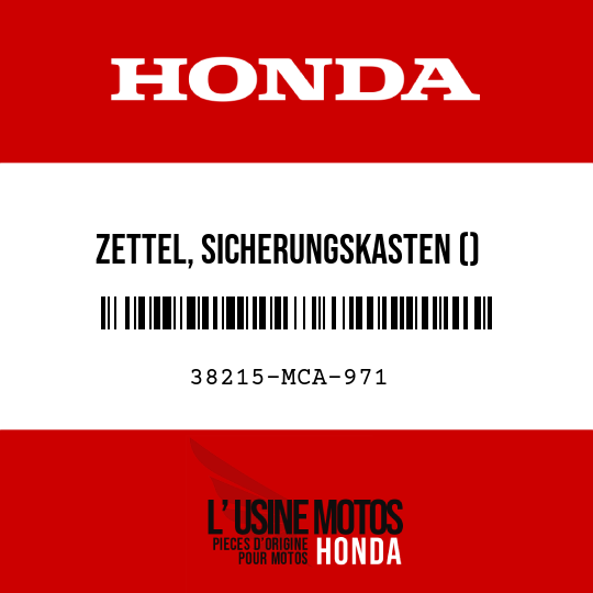 image de 38215-MCA-971 ZETTEL, SICHERUNGSKASTEN ()