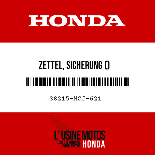 image de 38215-MCJ-621 ZETTEL, SICHERUNG ()