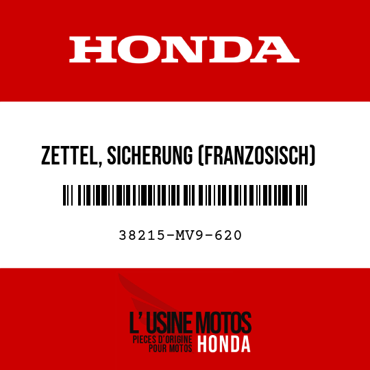 image de 38215-MV9-620 ZETTEL, SICHERUNG (FRANZOSISCH)