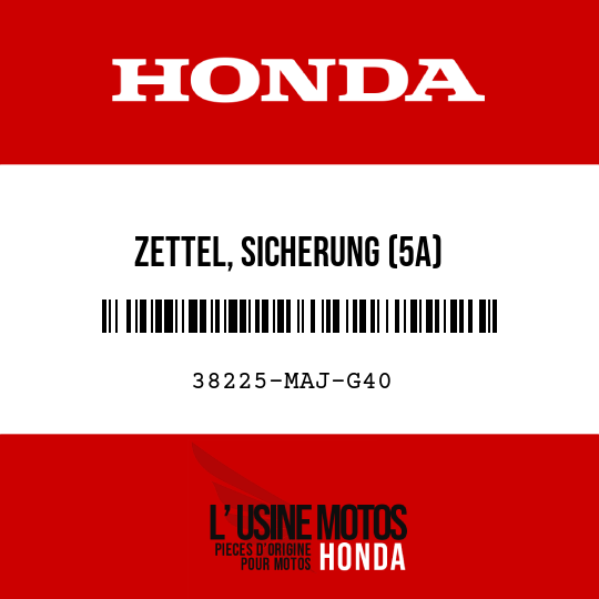 image de 38225-MAJ-G40 ZETTEL, SICHERUNG (5A)